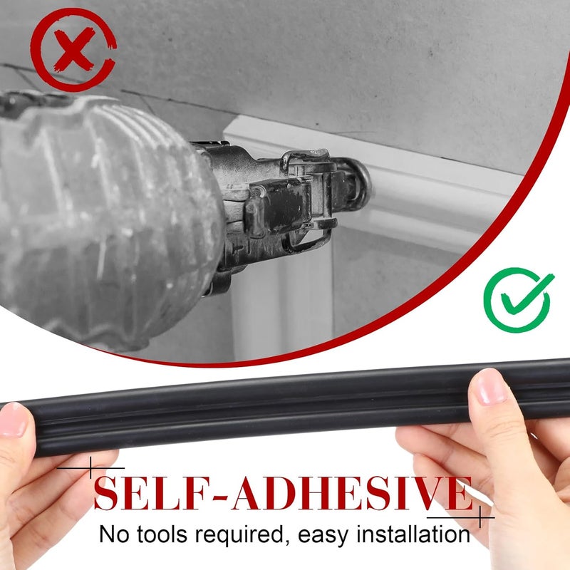 Innconee 19.7ft Peel and Stick Molding Chair Rail Panel Flexible Wall Molding Trim Self Adhesive Panel Moulding for DIY Home Wall Decor Protection Cabinet Border Frame(0.91 Inch,Stylish,Black) - Image 4